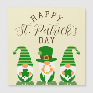 Carte Magnétique Gnomes Vert Joyeux St Patrick's Day Moderne
