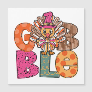 Carte Magnétique Gobble Funny Thanksgiving diner Dîner amusant Enfa