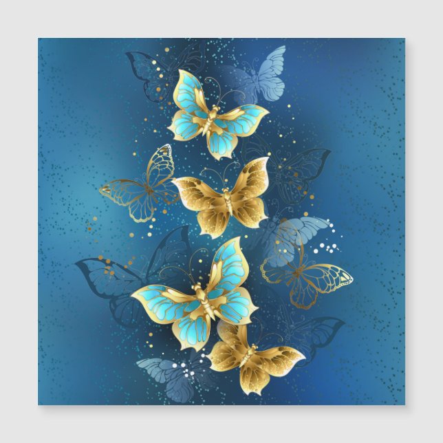 Carte Magnétique Golden butterflies (Devant)