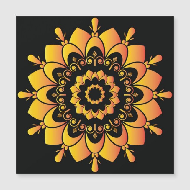Carte Magnétique Golden Unique Mandala Design (Devant)