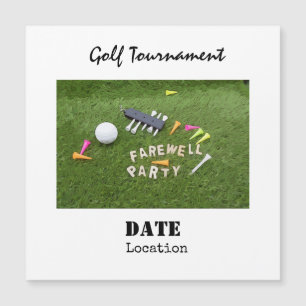 Carte Magnétique Golf Farewell party golf ball et golf green