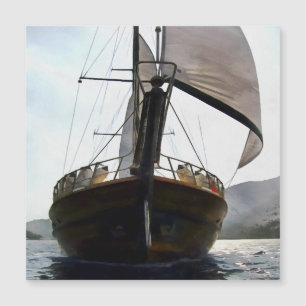 Carte Magnétique Goulet sous voile voile peinture acrylique