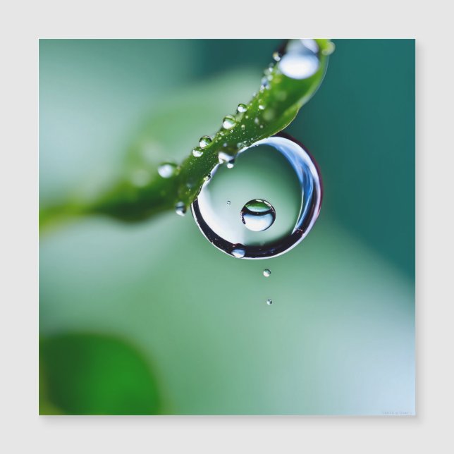 Carte Magnétique Gouttes d'eau de macro (Devant)