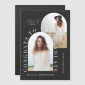 Carte Magnétique Graduation géométrique moderne multi photo arch (Devant / Derrière)