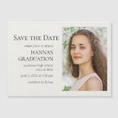 Carte Magnétique Graduation photo couleur blanche modifiable (Devant)