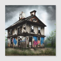 Graffiti de peinture en aérosol abandonné dans la