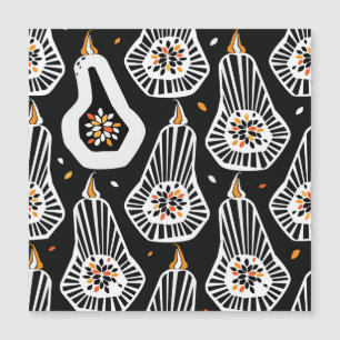 Carte Magnétique Graines de citrouilles stylisées : motif transpare