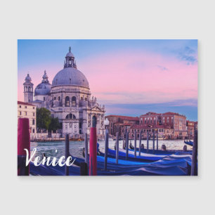 Carte Magnétique Grand Canal avec gondoles et église à Venise