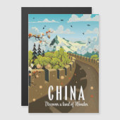 Carte Magnétique Grande muraille de la Chine poster de voyage (Devant / Derrière)
