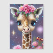 Carte Magnétique Graphique de Giraffe Bébé mignonne (Devant)