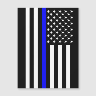 Carte Magnétique Graphique de la ligne bleue mince sur un drapeau a