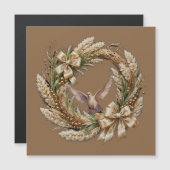 Carte magnétique Grass Christmas Wreath (Devant / Derrière)
