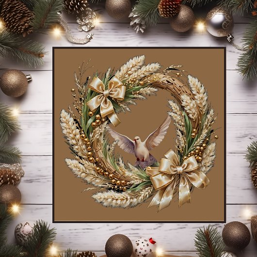 Carte magnétique Grass Christmas Wreath