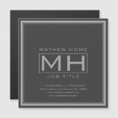 Carte Magnétique Gray et gris foncé professionnel (Devant / Derrière)