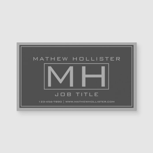 Carte Magnétique Gray et gris foncé professionnel (Devant)