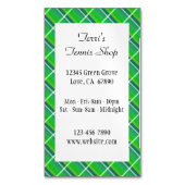 Carte magnétique Green Plaid Custom Small Business (devant Vertical)