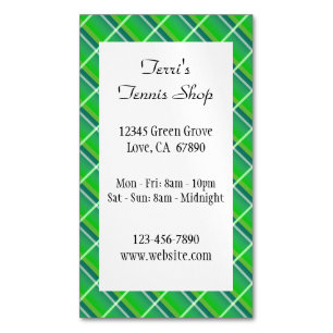 Carte magnétique Green Plaid Custom Small Business