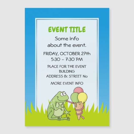 Carte Magnétique Grenouille à crème glacée (Devant)