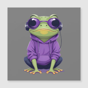 Carte Magnétique Grenouille portant Sweat - shirt à capuche drôle C