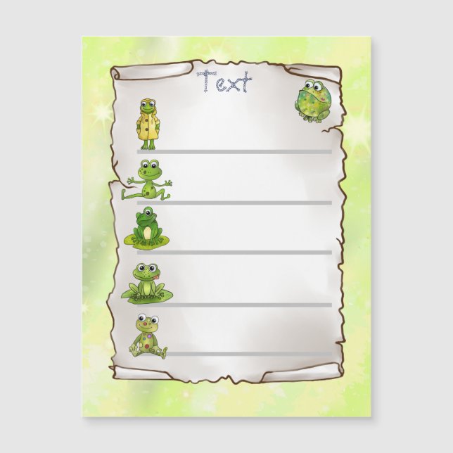 Carte Magnétique Grenouilles (Devant)