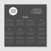 Carte Magnétique Gris Ajouter votre logo 2026 Calendrier Société Ma (Devant)
