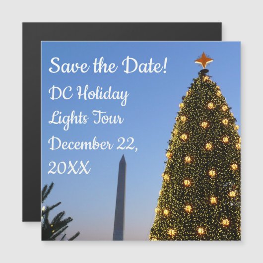Carte Magnétique Gros et petits arbres de Noël II Vacances à DC (Devant / Derrière)