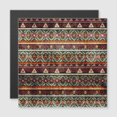 Carte Magnétique Groupe tribal : Ethno Retro Motif (Devant / Derrière)