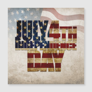 Carte Magnétique Grunge USA juillet 4 Juillet Indépendance Graphiqu