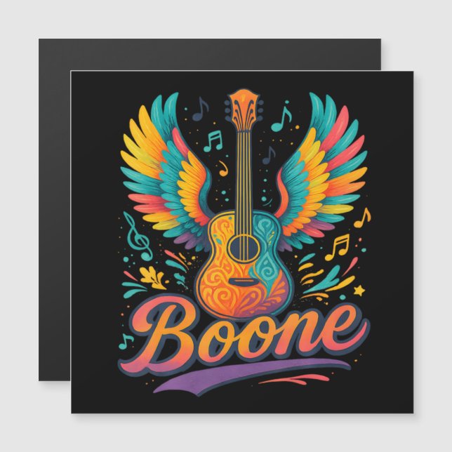 Carte Magnétique Guitare Boone (Devant / Derrière)
