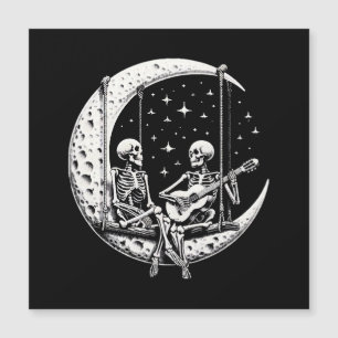Carte Magnétique Guitare de lune de couple de squelettes