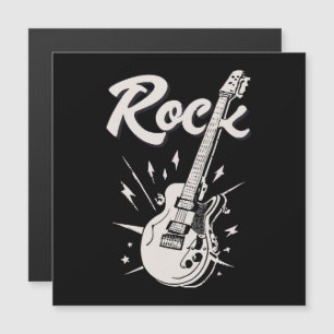 Carte Magnétique Guitare électrique avec mot rock