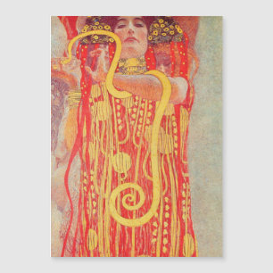 Carte Magnétique Gustav Klimt Red Woman Gold Snake Peinture