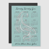 Carte Magnétique Hair Salon Design 2026 Calendar Magnetic Card (Devant / Derrière)