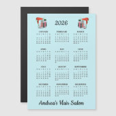Carte Magnétique Hair Stylist Design 2026 Calendar Magnetic Card (Devant / Derrière)