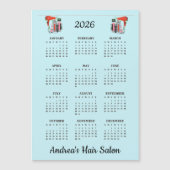 Carte Magnétique Hair Stylist Design 2026 Calendar Magnetic Card (Devant)
