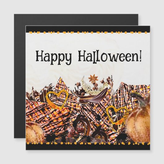CARTE MAGNÉTIQUE HALLOWEEN! (Devant / Derrière)