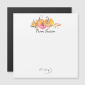 Carte Magnétique Halloween Automne Automne Citrouilles aquarelle Pe (Devant / Derrière)