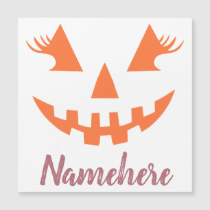 Carte Magnétique Halloween Citrouille Jack-o'-lantern fille personn