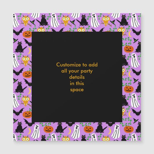 Carte Magnétique Halloween thème collage toss Motif violet (Devant)