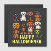 Carte Magnétique Hallowiener Éffrayant Halloween Chien Weiner (Devant / Derrière)
