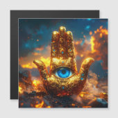 CARTE MAGNÉTIQUE HAMSA HAND - ZEN BUDDHISM (Devant / Derrière)