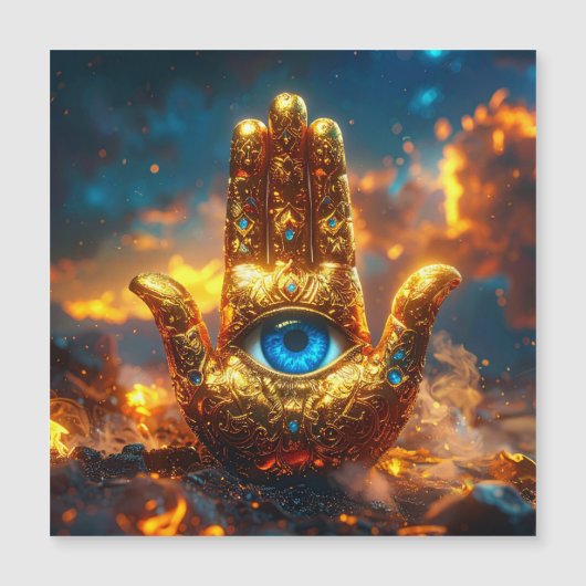 CARTE MAGNÉTIQUE HAMSA HAND - ZEN BUDDHISM (Devant)