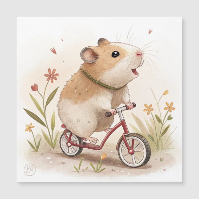 Carte Magnétique Hamster En Vélo (Devant)