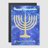 Carte Magnétique Hanoukka Snowstorm Menorah (Devant / Derrière)