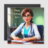 Carte Magnétique Happy Birthday Doctor Magnetic Card (Devant / Derrière)