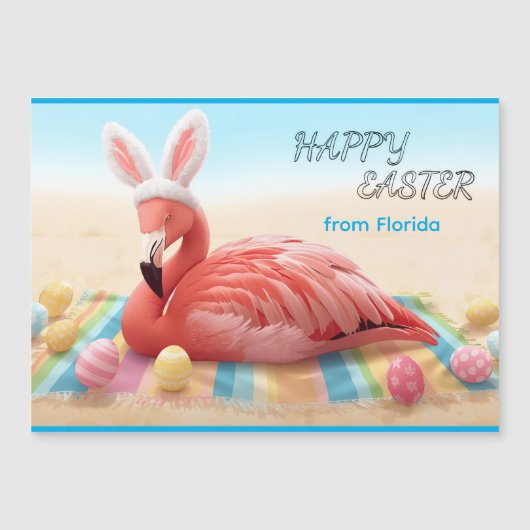 Carte Magnétique Happy Easter from Florida Flamingo Magnetic Card (Devant)