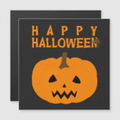 Carte Magnétique Happy Halloween et Pumkin on Black (Devant / Derrière)