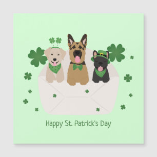 Carte Magnétique Happy Jour de la Saint Patrick Dog Mail