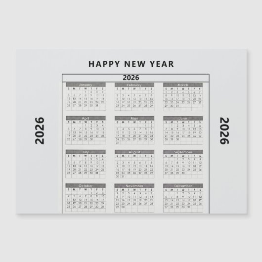 Carte Magnétique Happy New Year Custom Present (Devant)