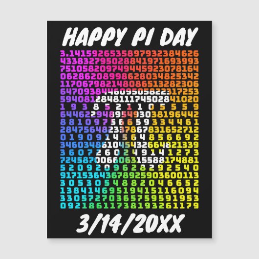 Carte Magnétique Happy Pi Day Funny School Math Letter Art (Devant)